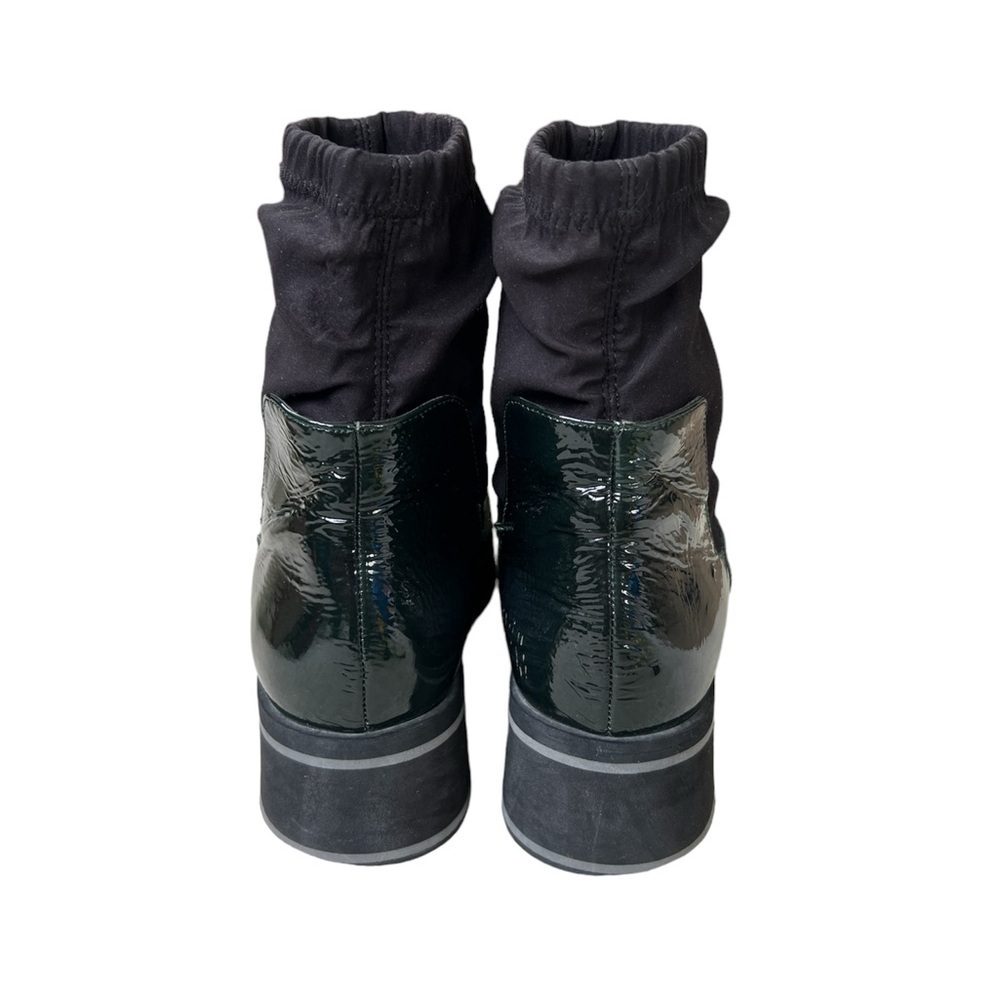 PALOMA BARCELO Boots Womens 7 37 Green / Black Jurua Kirk Sock Booties Chunky - Picture 4 of 10